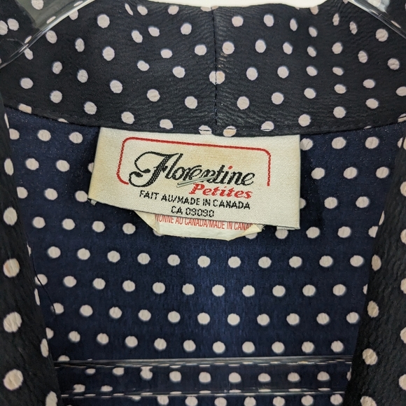 Vintage Navy & White Polka Dot Dress, Size 10 - Picture 10 of 11